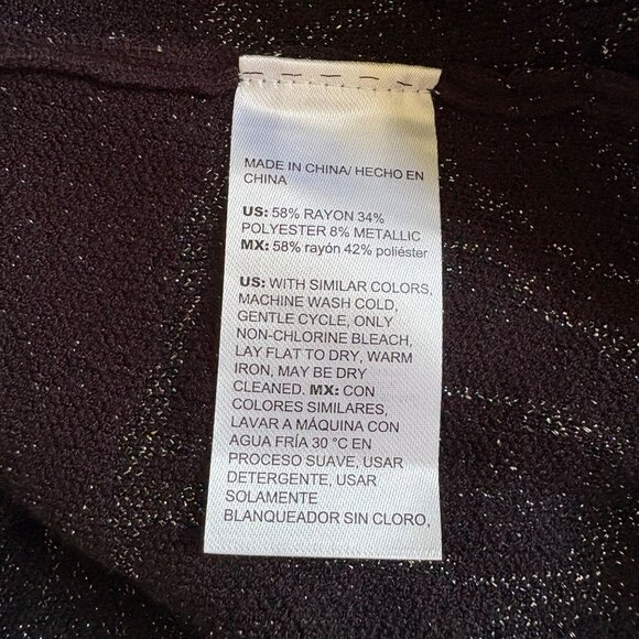 Chico's Jacquard V-Neck Pullover Sweater Metallic Floral Knit V-Neck Size 3 (XL) - Picture 9 of 9